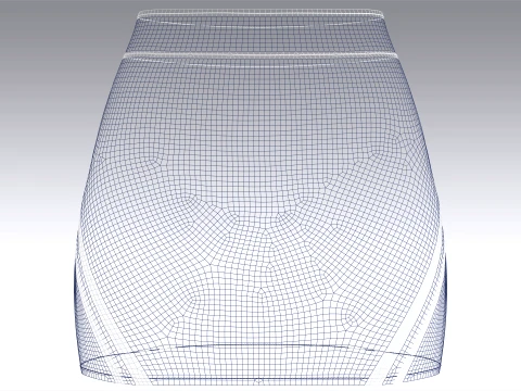 Girls Double-Striped Mini Skirt 3D Model