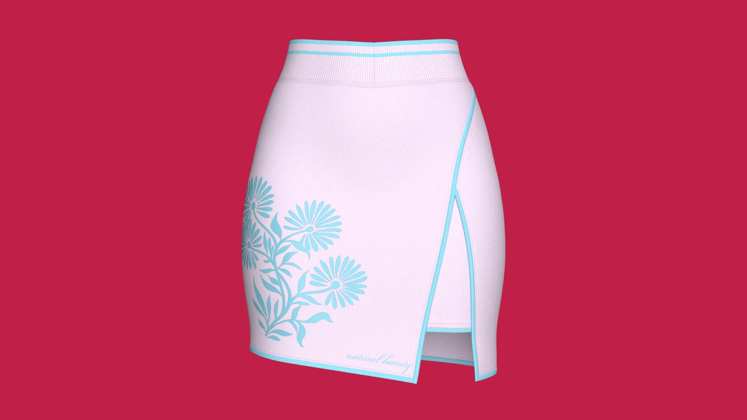 Girls Layered Mini Skirt With Floral Print 3D Model .c4d .max .obj .3ds .fbx .stl .blend 