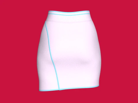 Girls Layered Mini Skirt With Floral Print 3D Model