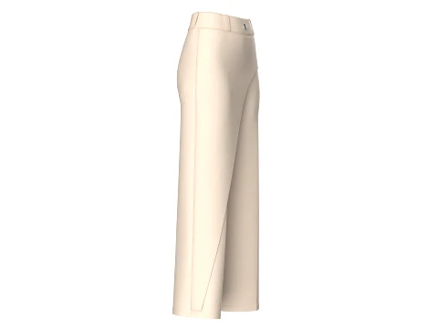 Girls Overlapping Skirt Trouser With Side Buttons 3D Model