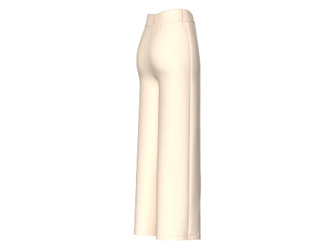 Girls Overlapping Skirt Trouser With Side Buttons 3D Model