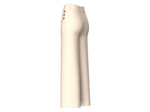 Girls Overlapping Skirt Trouser With Side Buttons 3D Model