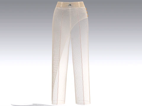 Girls Overlapping Skirt Trouser With Side Buttons 3D Model
