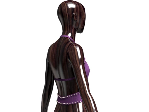 Girls Ribbed Criss-Cross Halter Top 3D Model