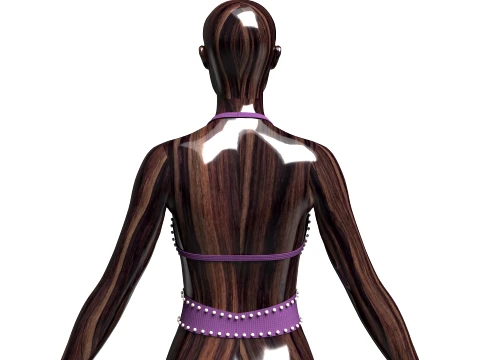 Girls Ribbed Criss-Cross Halter Top 3D Model