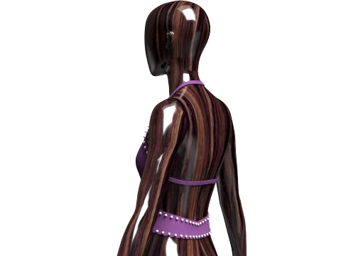 Girls Ribbed Criss-Cross Halter Top 3D Model