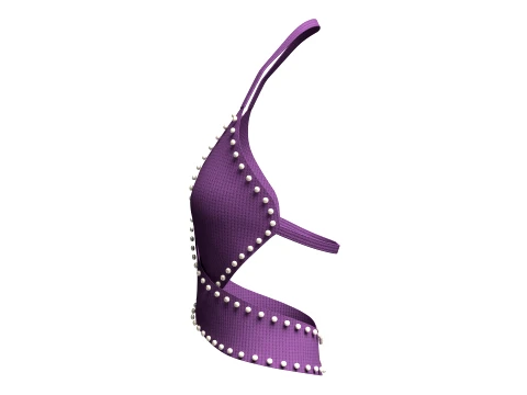 Girls Ribbed Criss-Cross Halter Top 3D Model