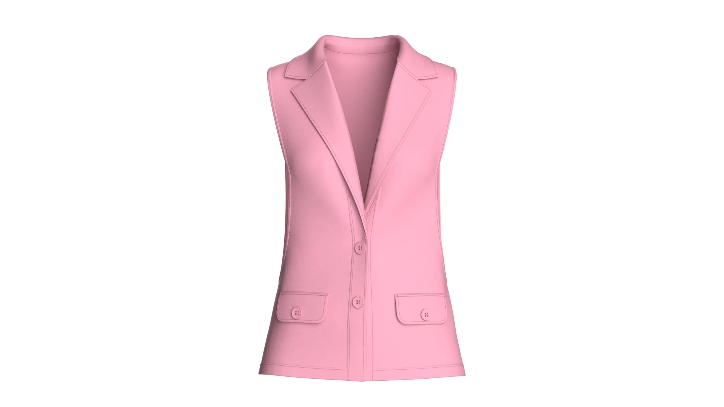 Girls Sleeveless Suit Vest Blazer 3D Model .c4d .max .obj .3ds .fbx .stl .blend 