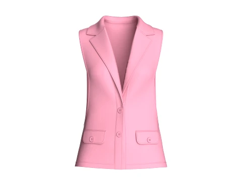 Girls Sleeveless Suit Vest Blazer Modello 3D
