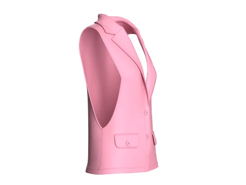 Girls Sleeveless Suit Vest Blazer 3D Model
