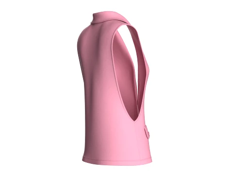 Girls Sleeveless Suit Vest Blazer 3D Model