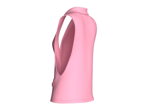 Girls Sleeveless Suit Vest Blazer 3D Model