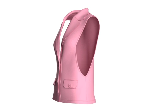 Girls Sleeveless Suit Vest Blazer 3D Model