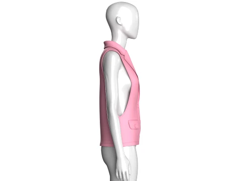 Girls Sleeveless Suit Vest Blazer 3D Model