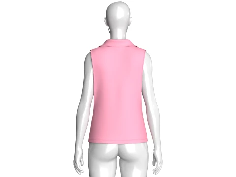 Girls Sleeveless Suit Vest Blazer 3D Model