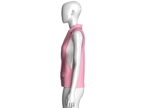 Girls Sleeveless Suit Vest Blazer 3D Model