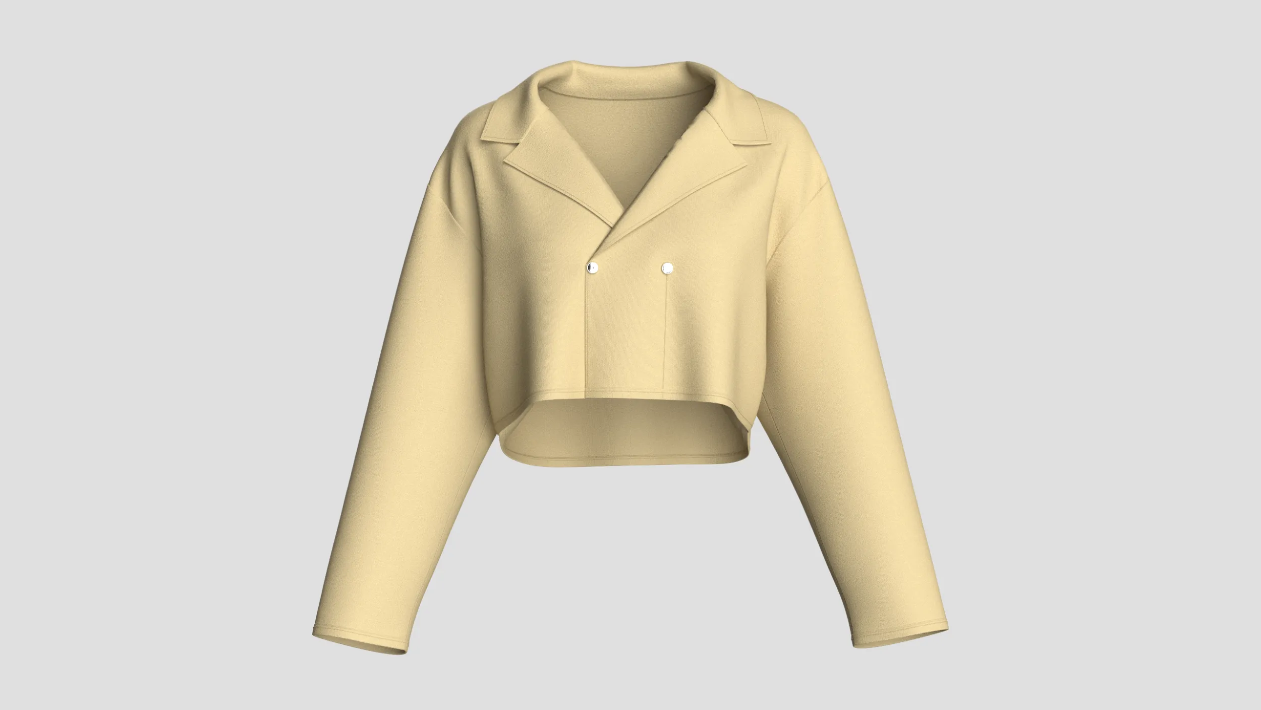 Girls Cropped Double-Breasted Blazer 3D Model .c4d .max .obj .3ds .fbx .stl .blend 