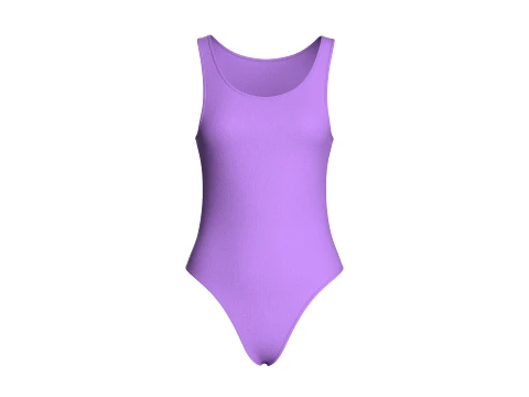 Girls Sleeveless High-Cut Bodysuit 3D Model