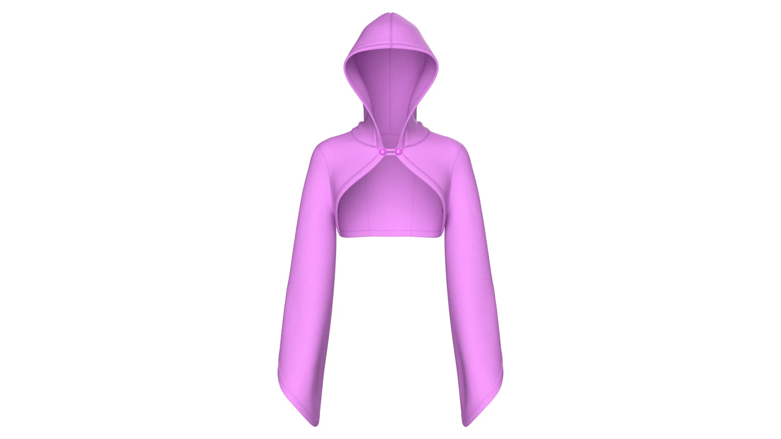 Girls Hooded Shrug Crop Top 3D Model .c4d .max .obj .3ds .fbx .stl .blend