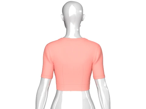 Girls Short-Sleeve Cutout Crop Top 3D Model