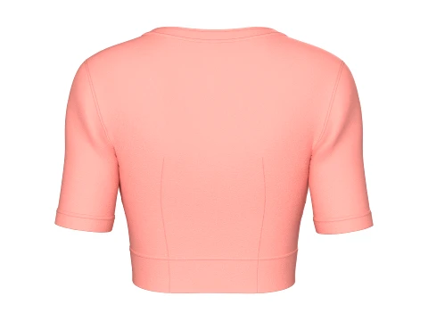 Girls Short-Sleeve Cutout Crop Top 3D Model