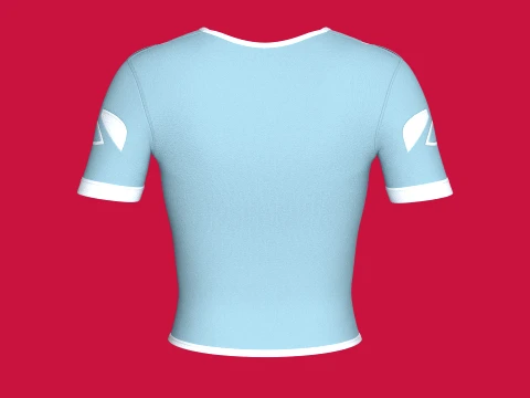 Girls Short Sleeve Tactical Crop Top 3D Model
