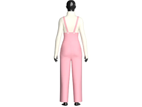 Girls Suspender Trousers With Sweater Outfit 3D Model