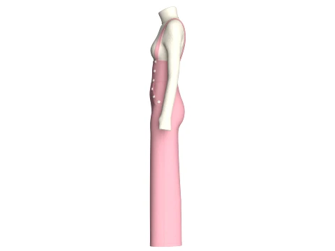 Girls Suspender Trousers With Sweater Outfit 3D Model