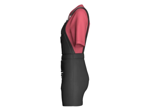 Girls V-Neck Tshirt With Pinafore Skirt Dress 3D Model