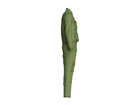 Men Multi Pocket Jacket With Cargo Pant-Outfit 3D Model