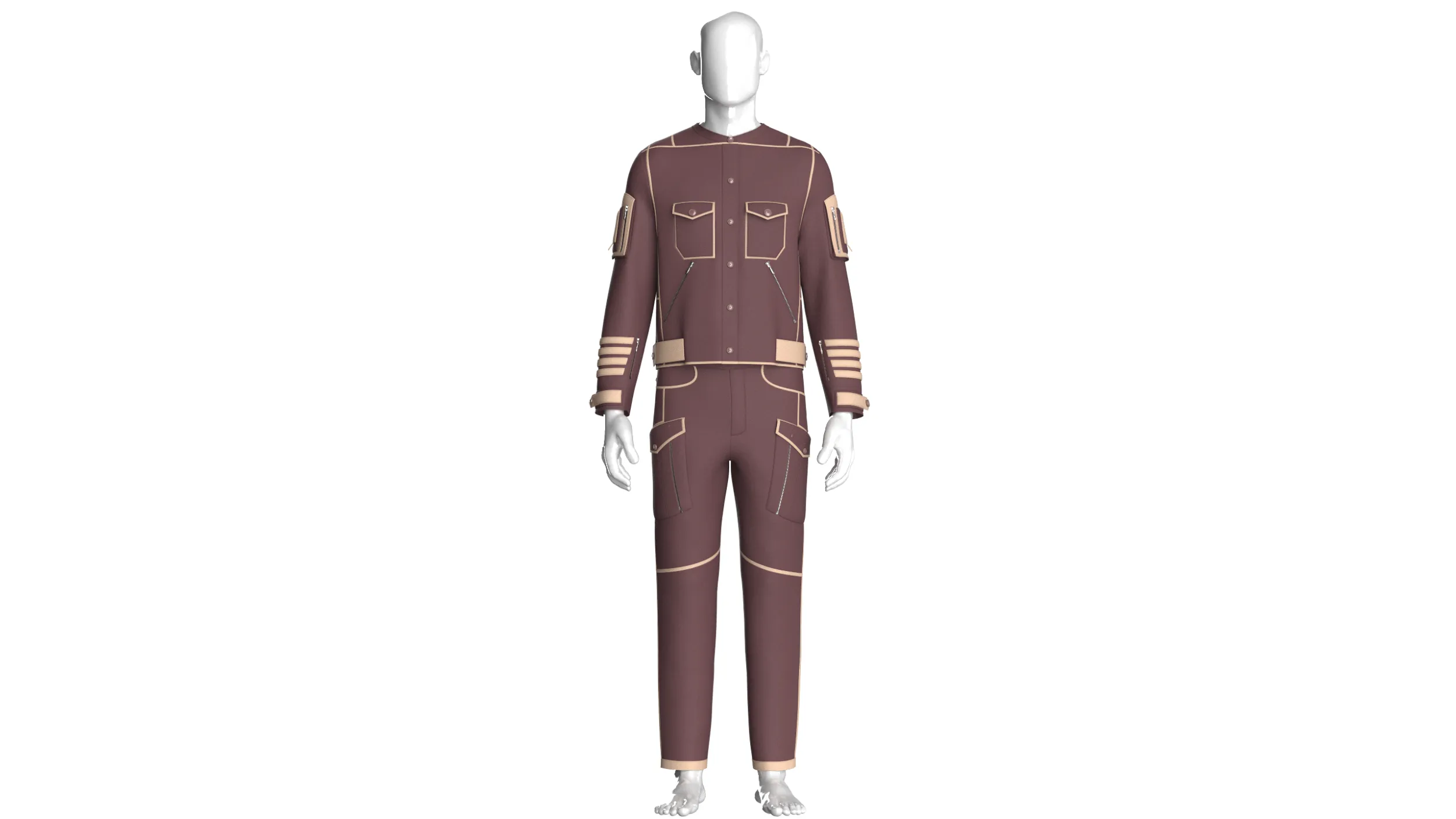 Men Tactical Jacket With Cargo Pant-Outfit 3D Model .c4d .max .obj .3ds .fbx .stl .blend 