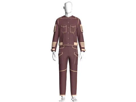 Men Tactical Jacket With Cargo Pant-Outfit 3D 模型