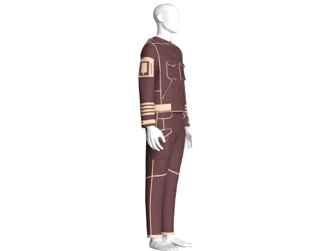 Men Tactical Jacket With Cargo Pant-Outfit 3D Model