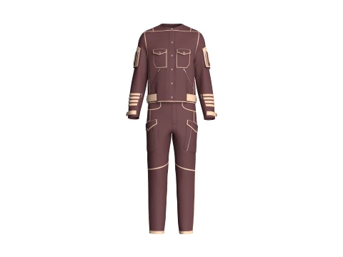 Men Tactical Jacket With Cargo Pant-Outfit 3D Model