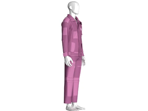 Men Tactical Jacket With Cargo Pant-Outfit 3D Model