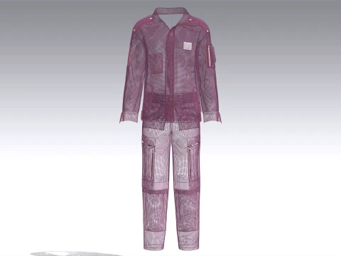 Men Tactical Jacket With Cargo Pant-Outfit 3D Model