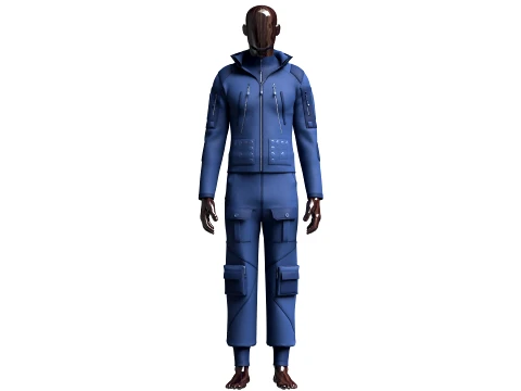 Men Zip Jacket With Jogger-Outfit 3D Model
