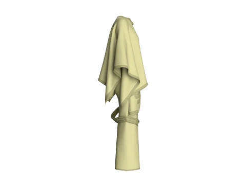 Girls Cape Top With Belted Skirt-Outfit 3D Model
