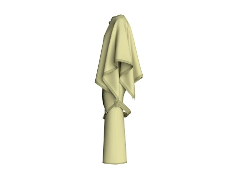 Girls Cape Top With Belted Skirt-Outfit 3D Model