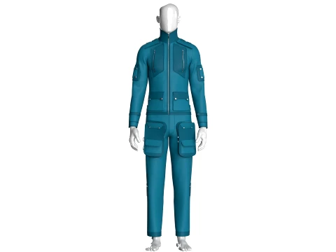 Men Zip Jacket With Pant-Outfit 3D Modell
