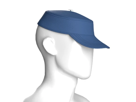 Men Kepi Cap With Central Button Accent 3D Model