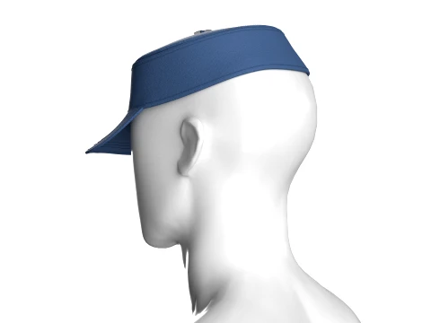 Men Kepi Cap With Central Button Accent 3D Model