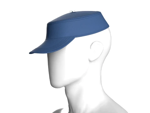 Men Kepi Cap With Central Button Accent 3D Model