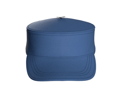 Men Kepi Cap With Central Button Accent 3D Model