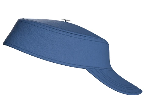 Men Kepi Cap With Central Button Accent 3D Model