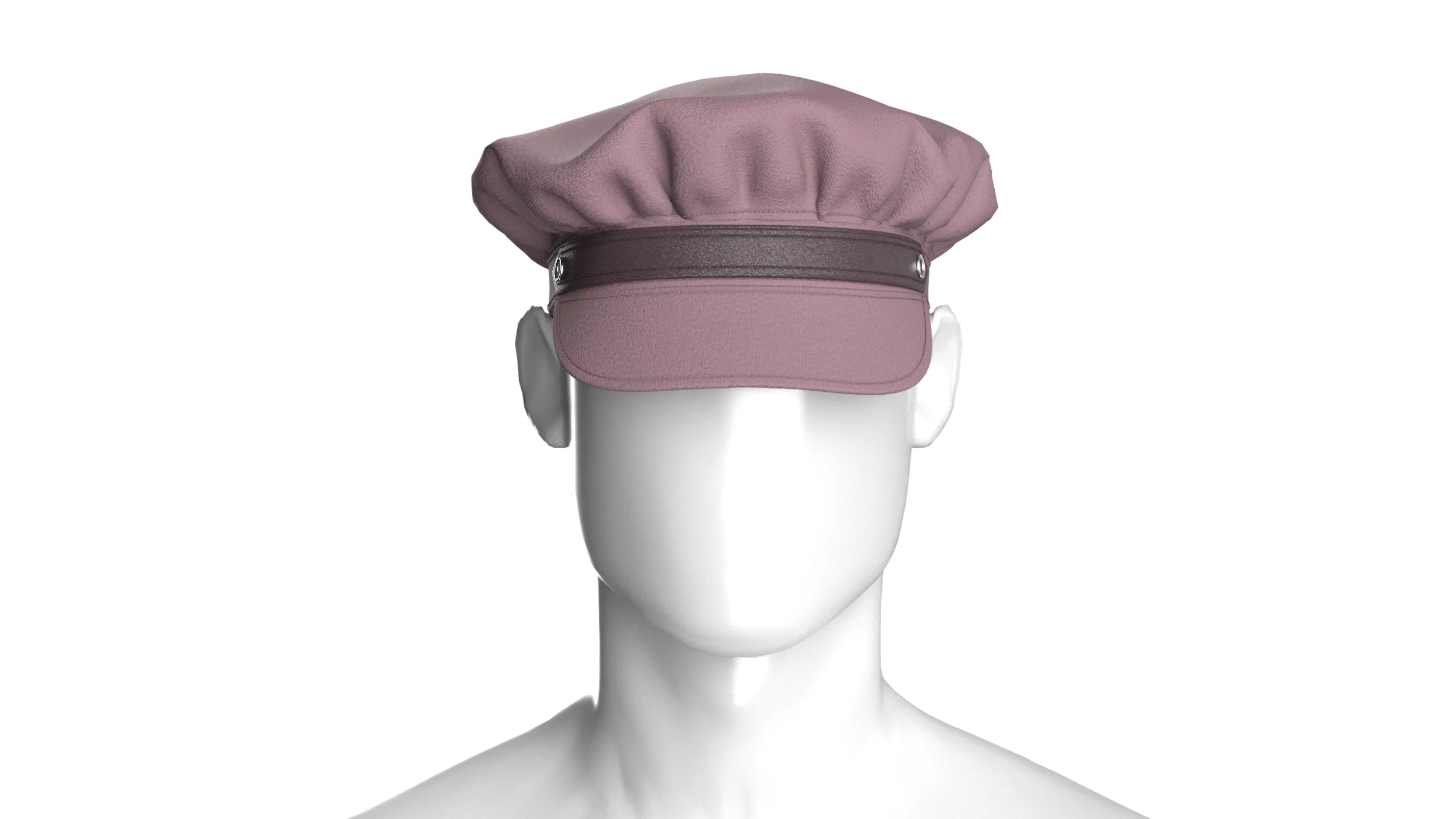 Men Newsboy Cap With Leather Strap 3D Model .c4d .max .obj .3ds .fbx .stl .blend 