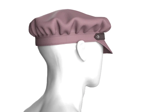 Men Newsboy Cap With Leather Strap 3D Model