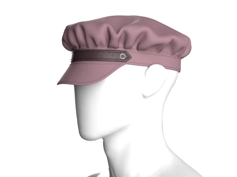 Men Newsboy Cap With Leather Strap 3D Model