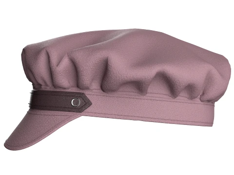 Men Newsboy Cap With Leather Strap 3D Model