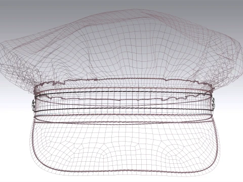Men Newsboy Cap With Leather Strap 3D Model